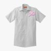 Short Sleeve Striped Industrial Work Shirt Thumbnail